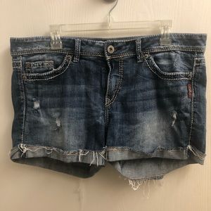 Silver jeans shorts